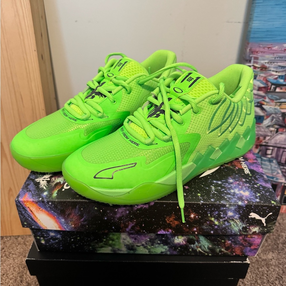 Puma MB.01 LaMelo Ball Green Gecko Basketball Sneakers Men's 11